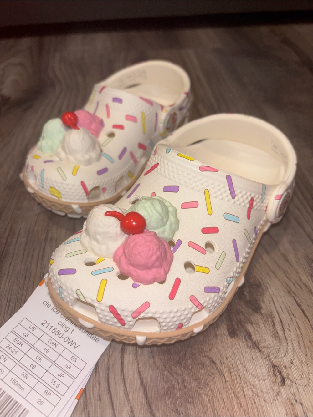 NEW Toddler Girl Ice Cream Crocs